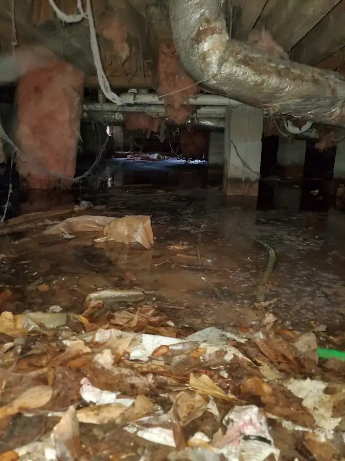 Crawl space flood assessment for Commercial Water Damage Restoration in Rensselaer